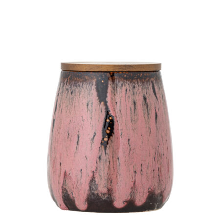 Bloomingville - Rayen Krukke m/låg, Rosa, Stentøj, D12,5xH14,5 cm