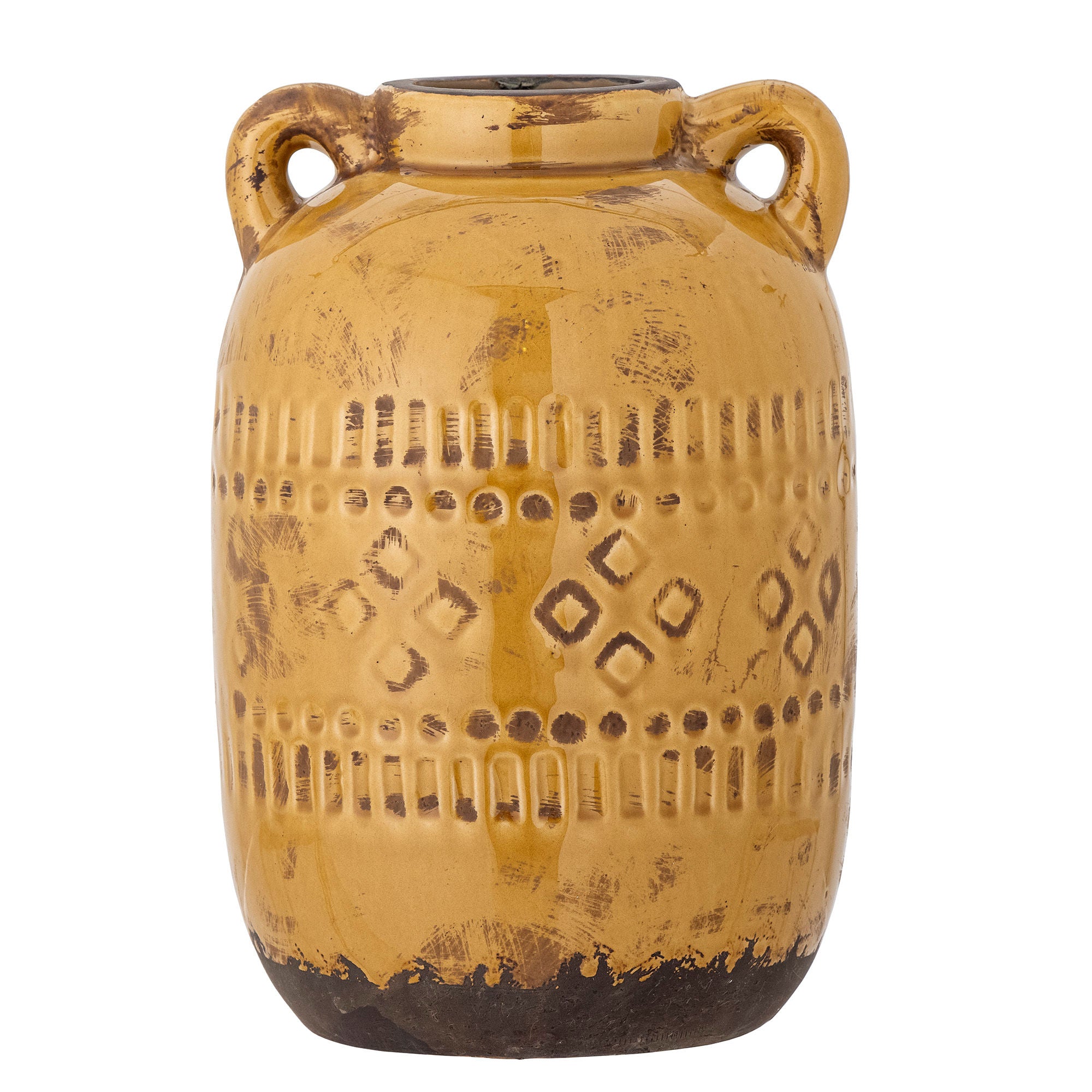 Bloomingville Rijad Deco Vase, Gul, Terrakotta Bloomingville Rijad Deco Vase, Gul, Terrakotta