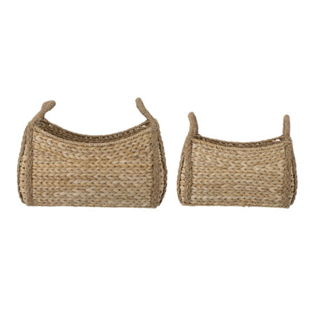 Bloomingville - Selma Kurv, Natur, Bankuan Grass, L41xW28xH25,5/L51xW38xH33 cm, Set of 2