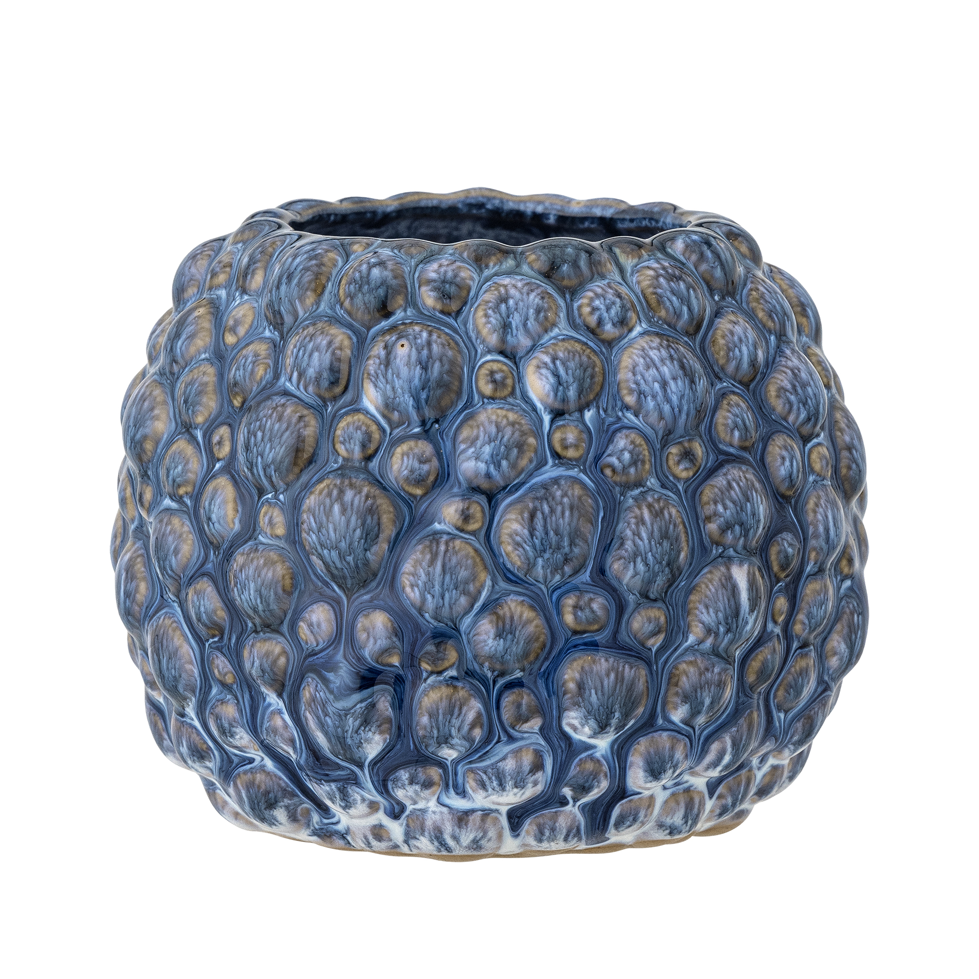 Bloomingville - Susannah Urtepotteskjuler, Blå, Stentøj, D12xH10 cm Bloomingville - Susannah Urtepotteskjuler, Blå, Stentøj, D12xH10 cm
