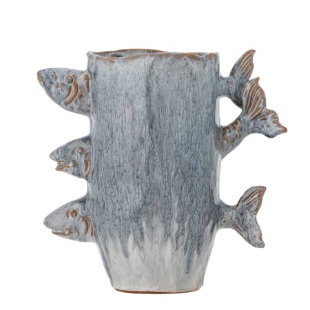 Bloomingville - Tace Vase - Blå - Stentøj