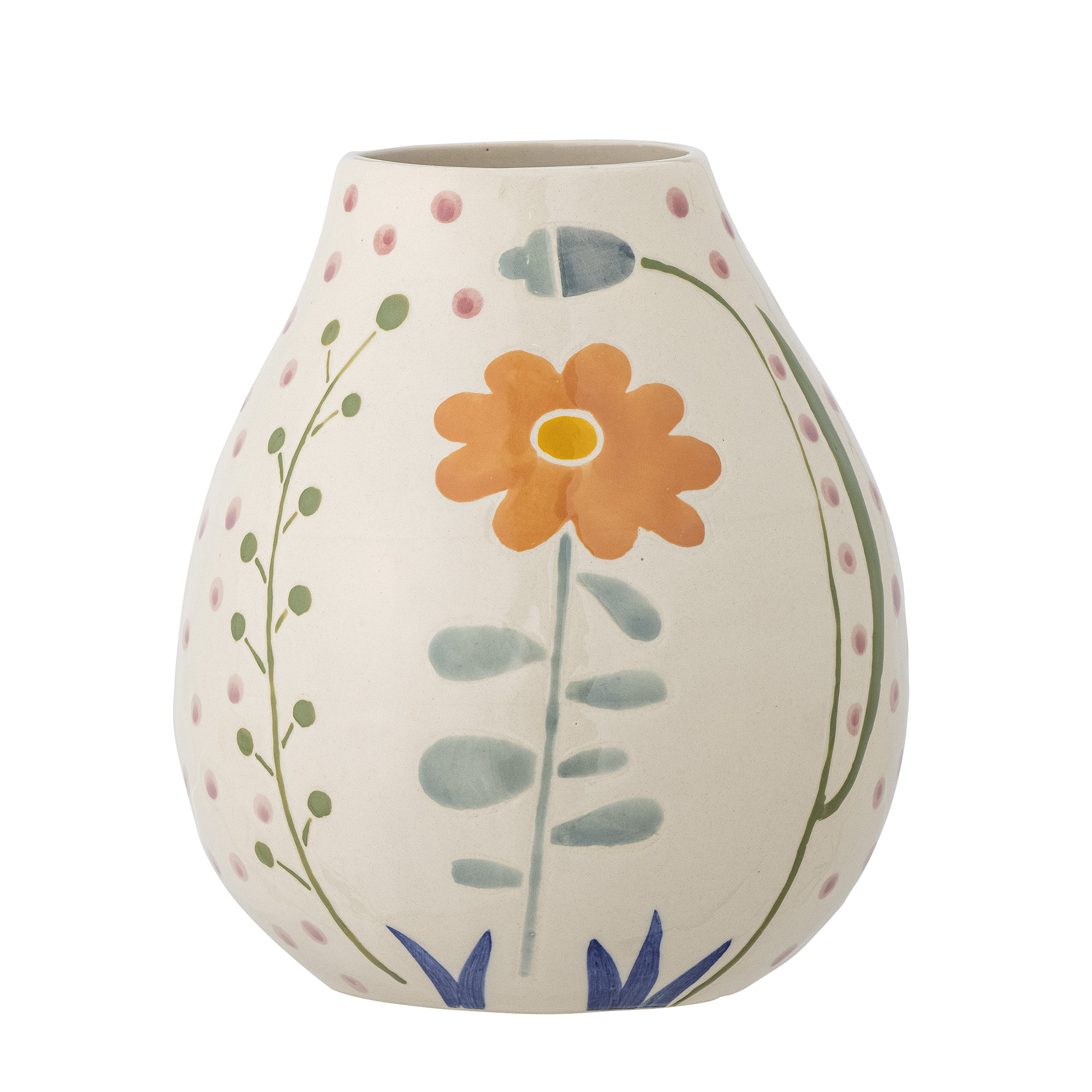 Bloomingville - Taza Vase, Multifarvet, Stentøj, D14xH17 cm Bloomingville - Taza Vase, Multifarvet, Stentøj, D14xH17 cm