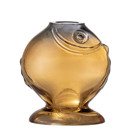 Bloomingville - Varga Vase, Gul, Glas, L15xH16xW10,5 cm