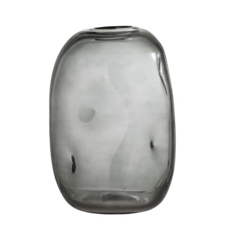 Bloomingville - Vinda Vase, Grå, Glas, D18xH26 cm