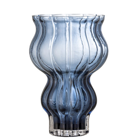 Bloomingville - Zanna Vase, Blå, Glas, D17,5xH26 cm
