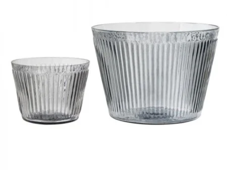 Bloomingville, urtepotteskjulere, grå glas