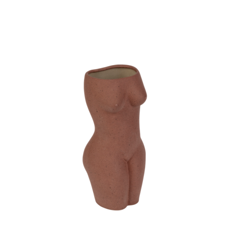 Body vase, brun - H: 22,5 cm.