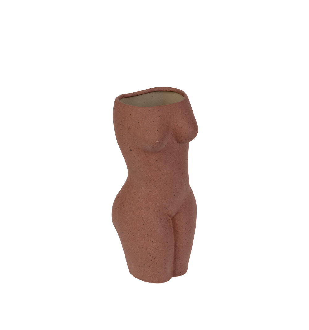 Body vase, brun - H: 22,5 cm. Body vase, brun - H: 22,5 cm.