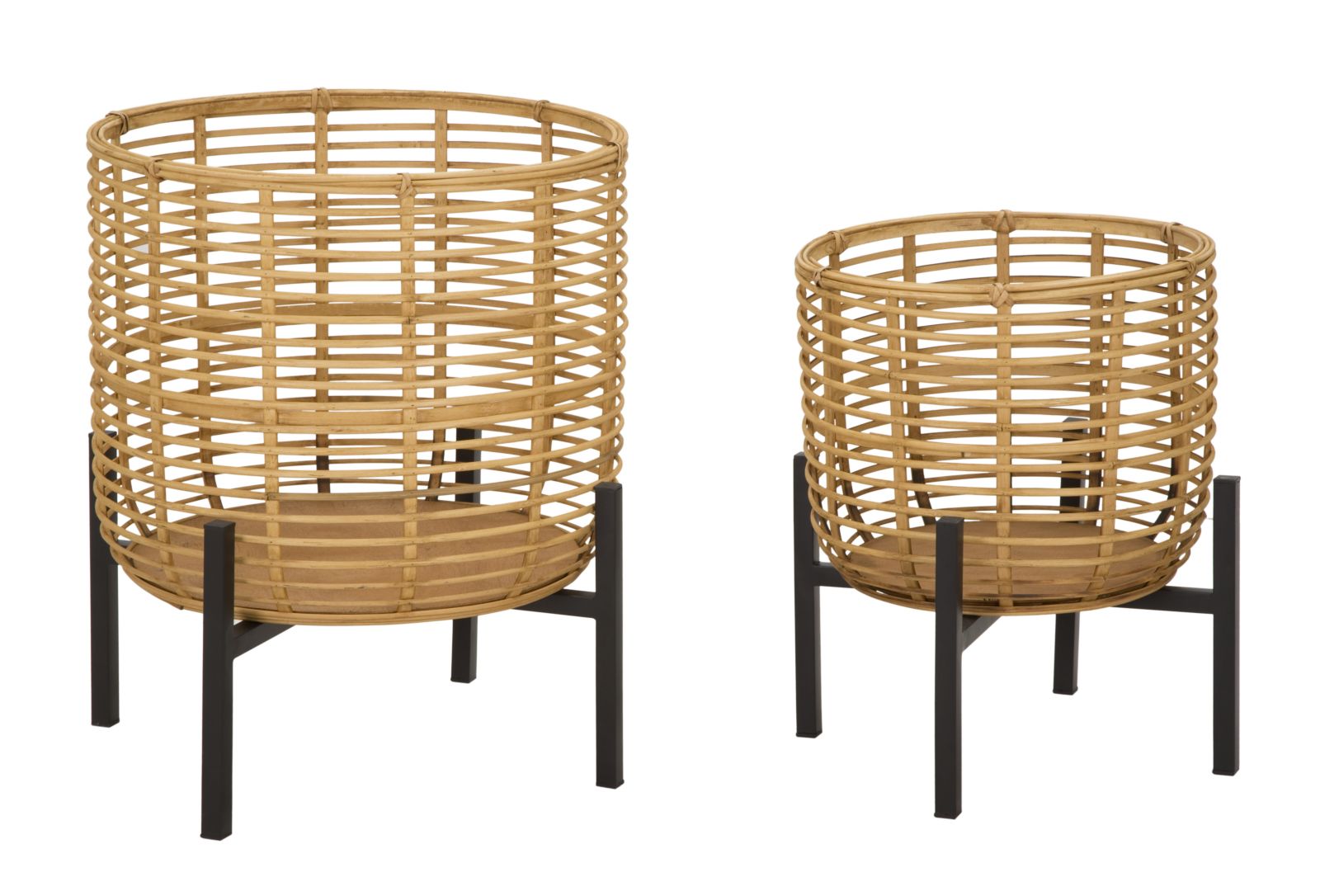 Boho chic vaser i rattan og jern - 41x47 og 33x39 cm Boho chic vaser i rattan og jern - 41x47 og 33x39 cm