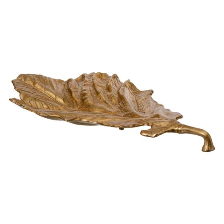 Borddekoration Gylden Ark Blad af en plante 66 x 38 x 6 cm