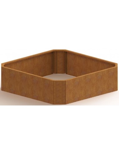 Boston højbed uden bund H40 x B148,3 x D148,3 cm i corten stål