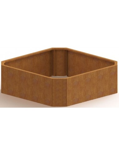 Boston højbed uden bund H60 x B128,3 x D128,3 cm i corten stål