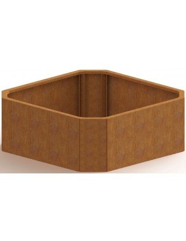 Boston højbed uden bund H80 x B108,3 x D108,3 cm i corten stål