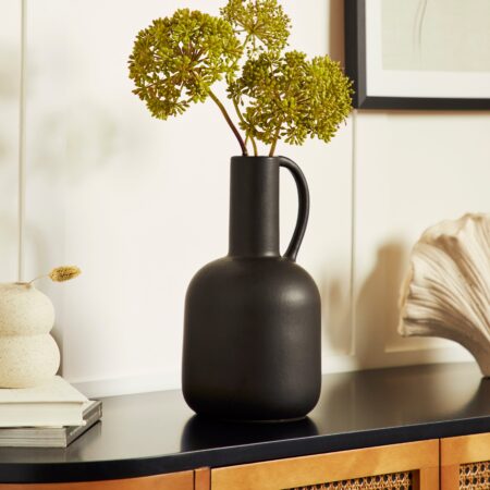 Bottle Shaped Vase 30cm Black Black