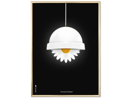 Brainchild - Klassisk Flowerpot Plakat – Sort - Plakat - Messingfarvet ramme - 70x100