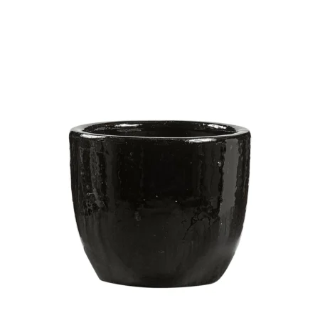 Broksø havekrukke Ø23xH18 cm i blank sort glaseret keramik