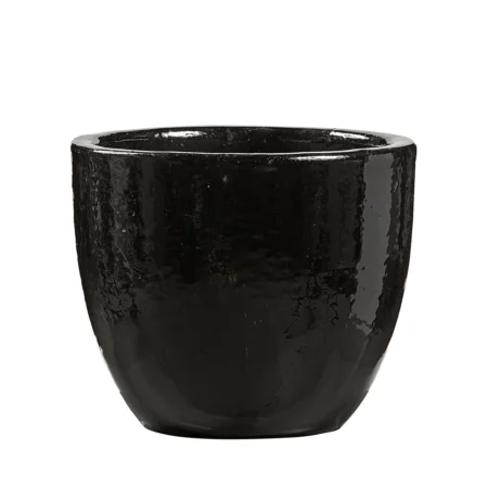 Broksø havekrukke Ø30xH24 cm i blank sort glaseret keramik