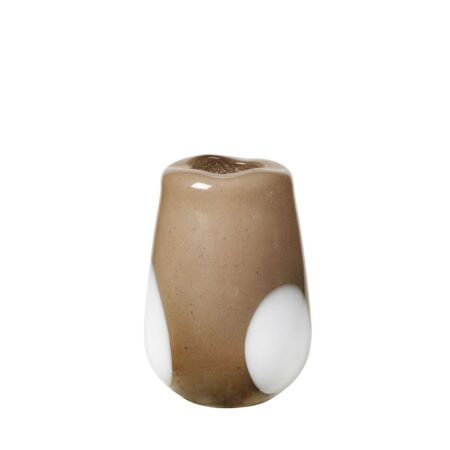 Broste CPH - Ada dot - Vase - Glas simply taupe warm grey small - Ã˜18 x H26 cm