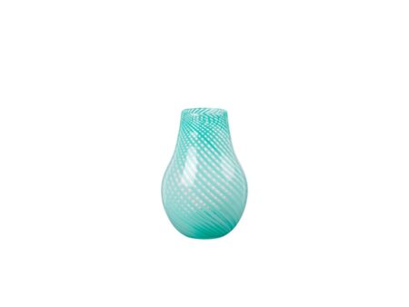 Broste CPH - Vase 'Ada Crosstripe' - Vase - Light Turquise - Ø15,5 x H22,5 cm