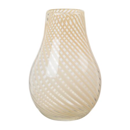 Broste Copenhagen Ada Cross Stripe vase 22,5 cm Light yellow