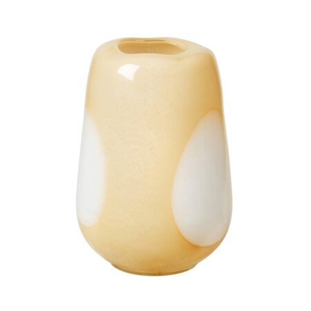 Broste Copenhagen Ada Dot glasvase 26 cm Golden fleece yellow