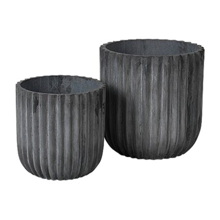Broste Copenhagen Fiber krukke 2-pak Charcoal