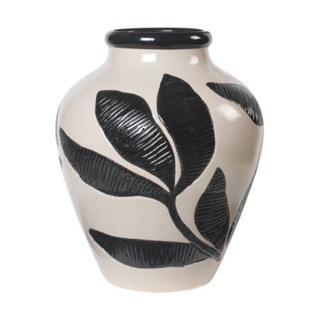 Broste Copenhagen Herbert vase 40 cm Black-rainy day green