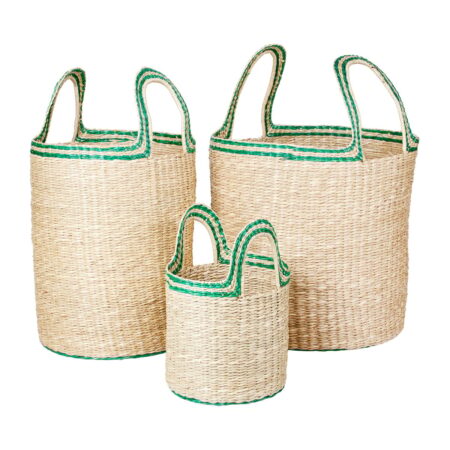 Broste Copenhagen Lykke kurv 3 dele Natural/Green