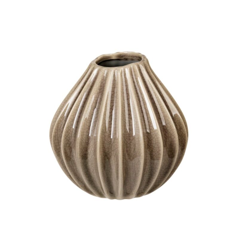 Broste Copenhagen Wide vase beige 15 cm