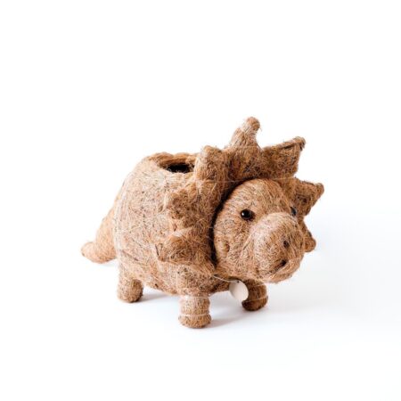 Brown Coco Coir Animal Planter - Triceratops LIKHÂ