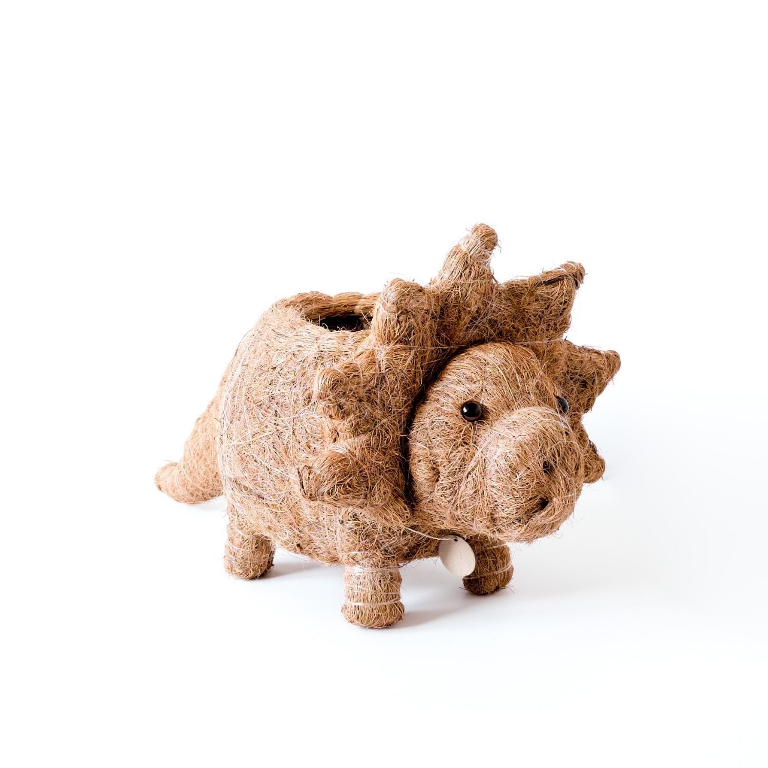 Brown Coco Coir Animal Planter - Triceratops LIKHÂ Brown Coco Coir Animal Planter - Triceratops LIKHÂ