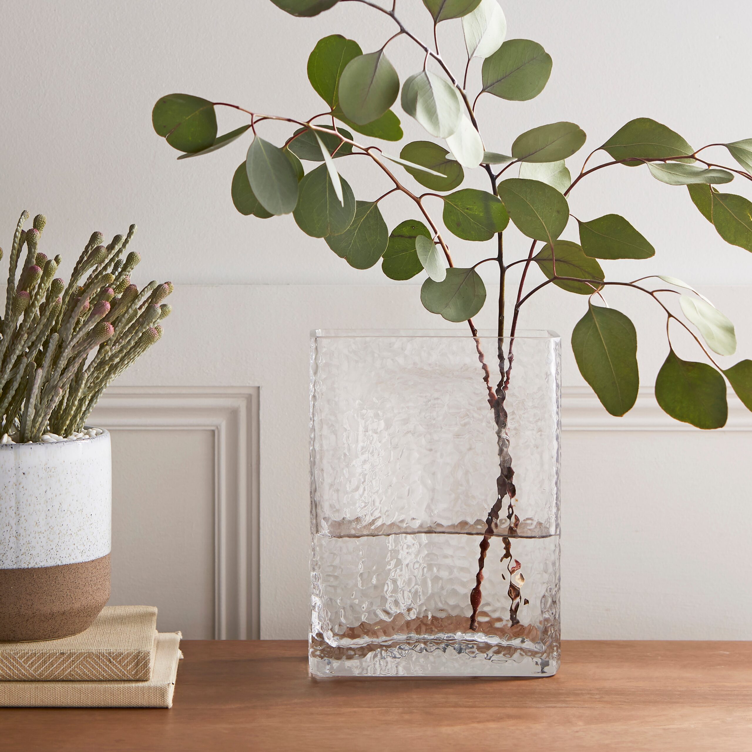 Bubble Rectangular Glass Vase Clear Bubble Rectangular Glass Vase Clear