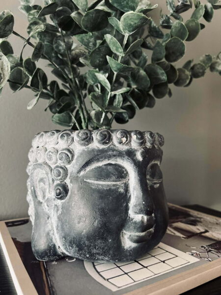 Buddha potte - Grå cement