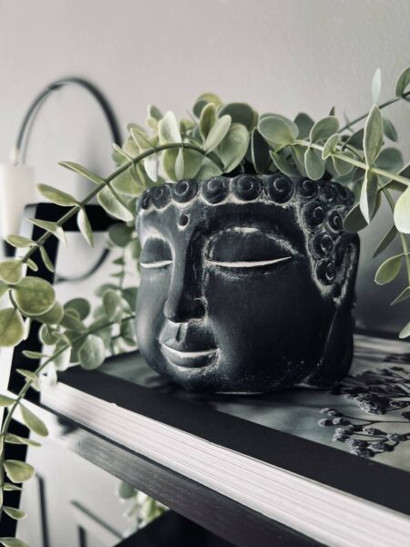 Buddha urtepotte - Lille Mørk grå