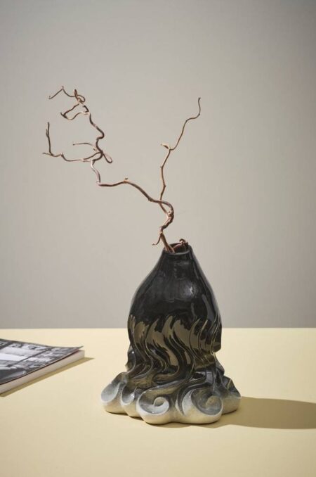 CANYON vase/dekoration - h⌀jde 32 cm Sort/hvid