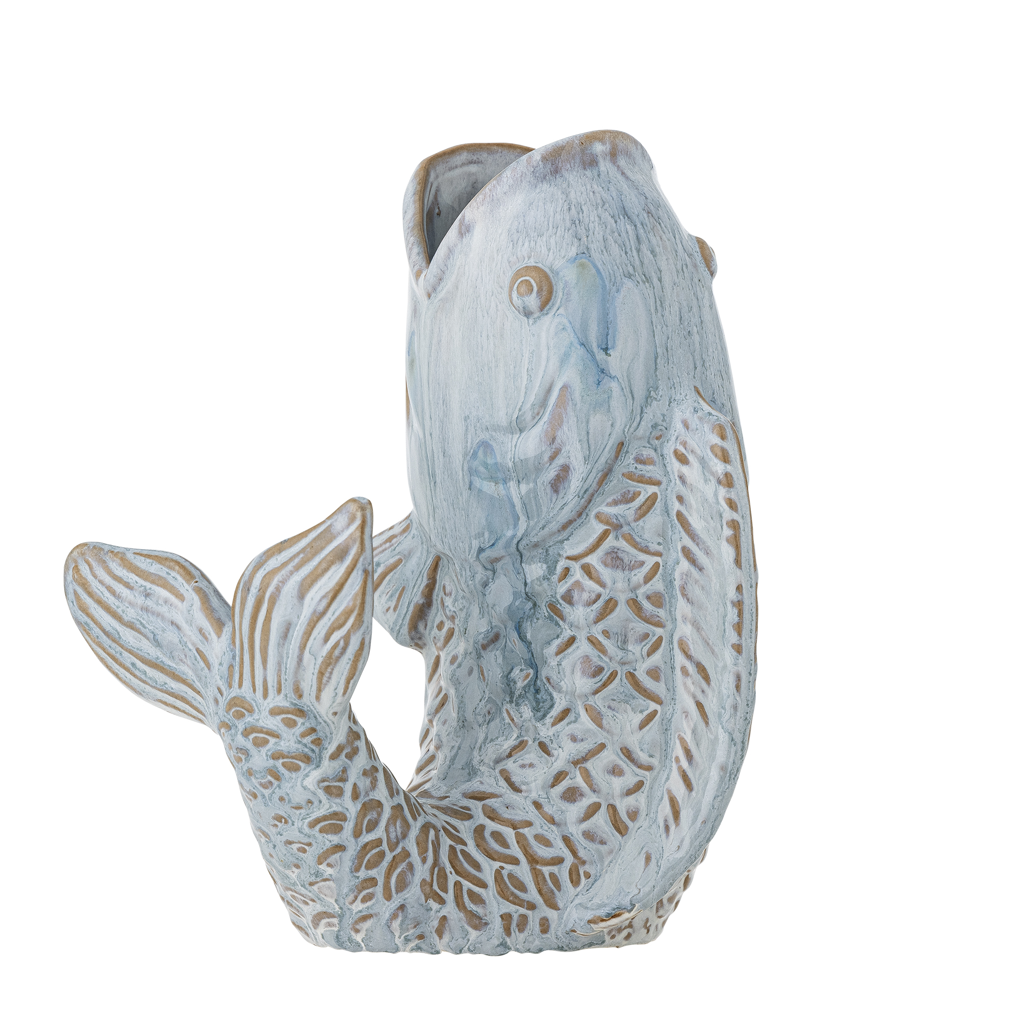 CREATIVE COLLECTION Hiro vase - blå stentøj (H:21) CREATIVE COLLECTION Hiro vase - blå stentøj (H:21)