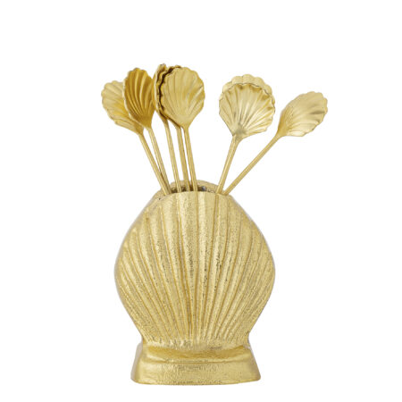 CREATIVE COLLECTION Loreta Krukke m. Cocktailgafler, Guld, Aluminium