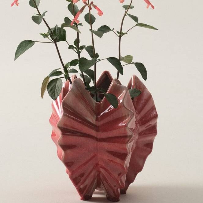 CRINKLES vase Rødrosa CRINKLES vase Rødrosa