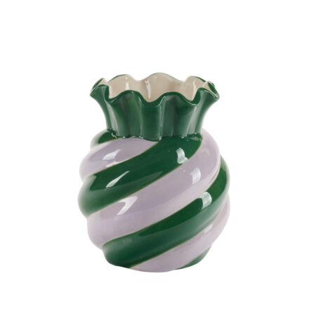 Candy vase, mørkegrøn/lavendel - H15,5cm