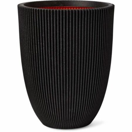 Capi Europe GROOVE NL vase - sort plastik, gulvmodel (34 × 34 × 46 cm / 34 × 34 × 36 cm)