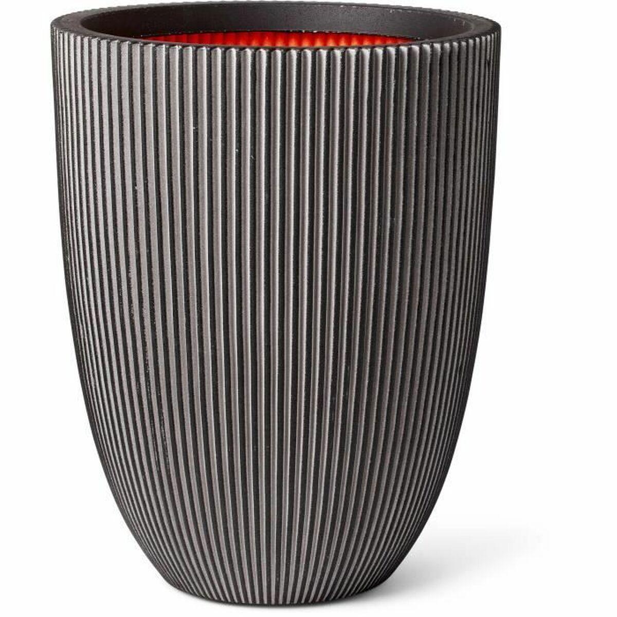 Capi Europe GROOVE NL vase/urtepotte - antracit, 34 × 34 × 46 cm Capi Europe GROOVE NL vase/urtepotte - antracit, 34 × 34 × 46 cm
