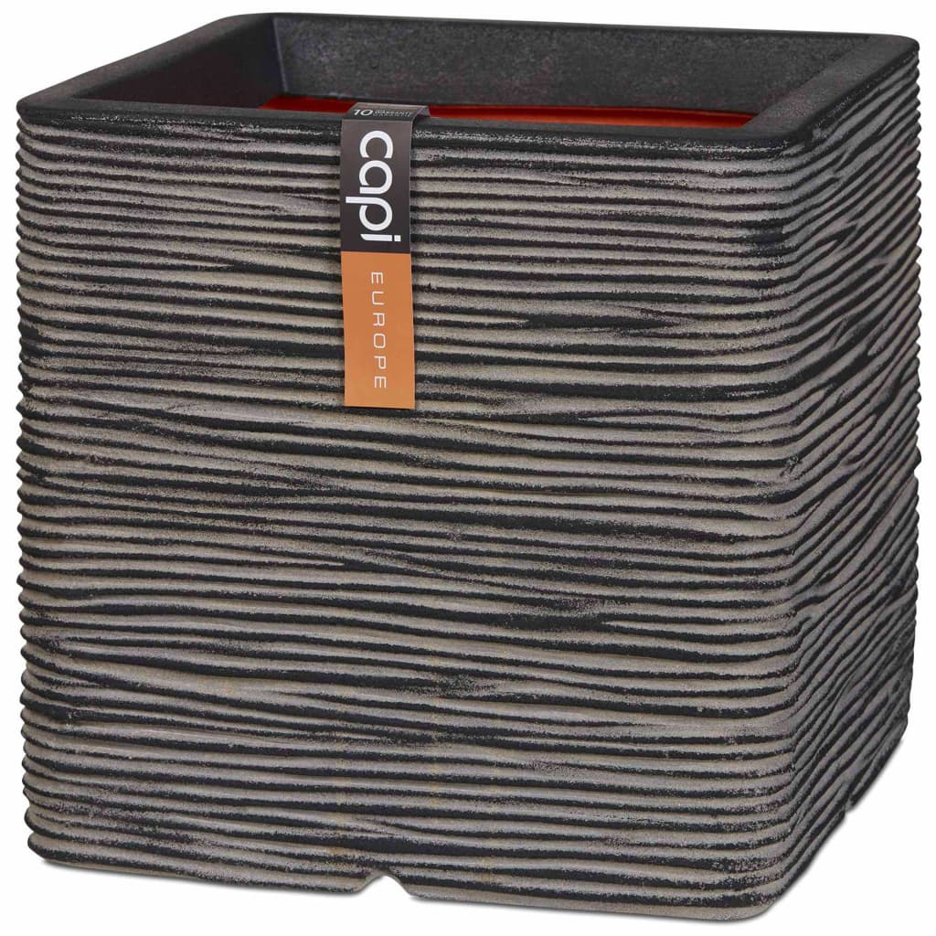 Capi plantekasse Nature Rib 30x30 cm firkantet antracitgrå KOFZ902 Capi plantekasse Nature Rib 30x30 cm firkantet antracitgrå KOFZ902