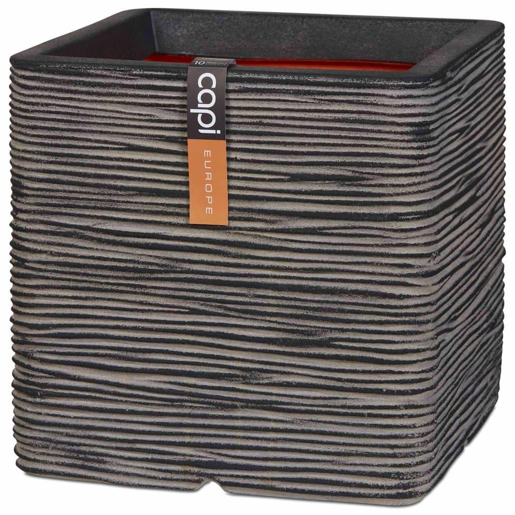 Capi plantekasse Nature Rib 40x40 cm firkantet antracitgrå KOFZ903 Capi plantekasse Nature Rib 40x40 cm firkantet antracitgrå KOFZ903