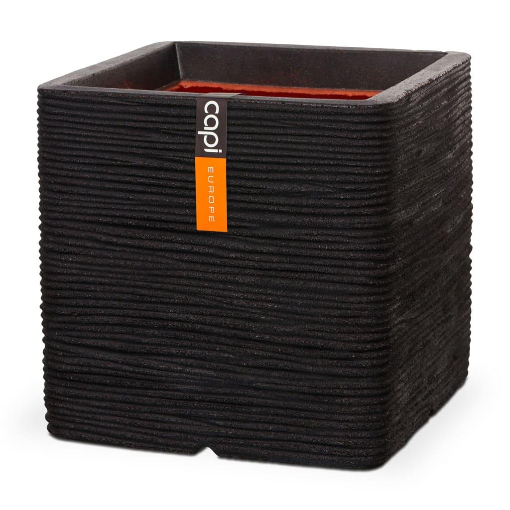 Capi plantekrukke Nature Rib firkantet 50 x 50 cm sort Capi plantekrukke Nature Rib firkantet 50 x 50 cm sort