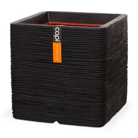 Capi plantekrukke Nature Rib firkantet 50 x 50 cm sort