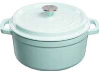 Cast iron pot Grand Feu, minimalist design Casserole with lid, 4.7l, turquoise color.