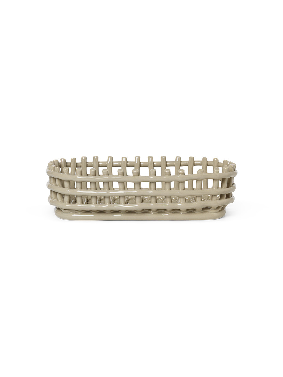Ceramic Basket, oval fra Ferm Living (Cashmere) Ceramic Basket, oval fra Ferm Living (Cashmere)