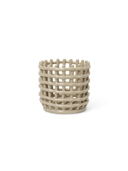 Ceramic Basket, small fra Ferm Living (Cashmere)