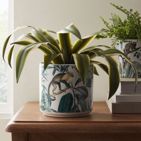 Ceramic Monkey Plant Pot MultiColoured
