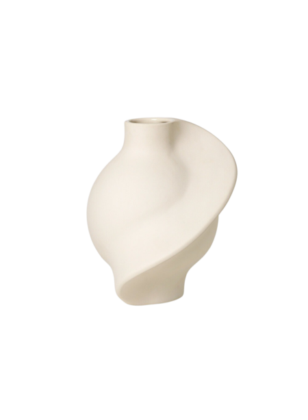Ceramic Pirout vase #01, raw white - H:22 cm.